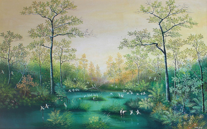 Storks on The Lake