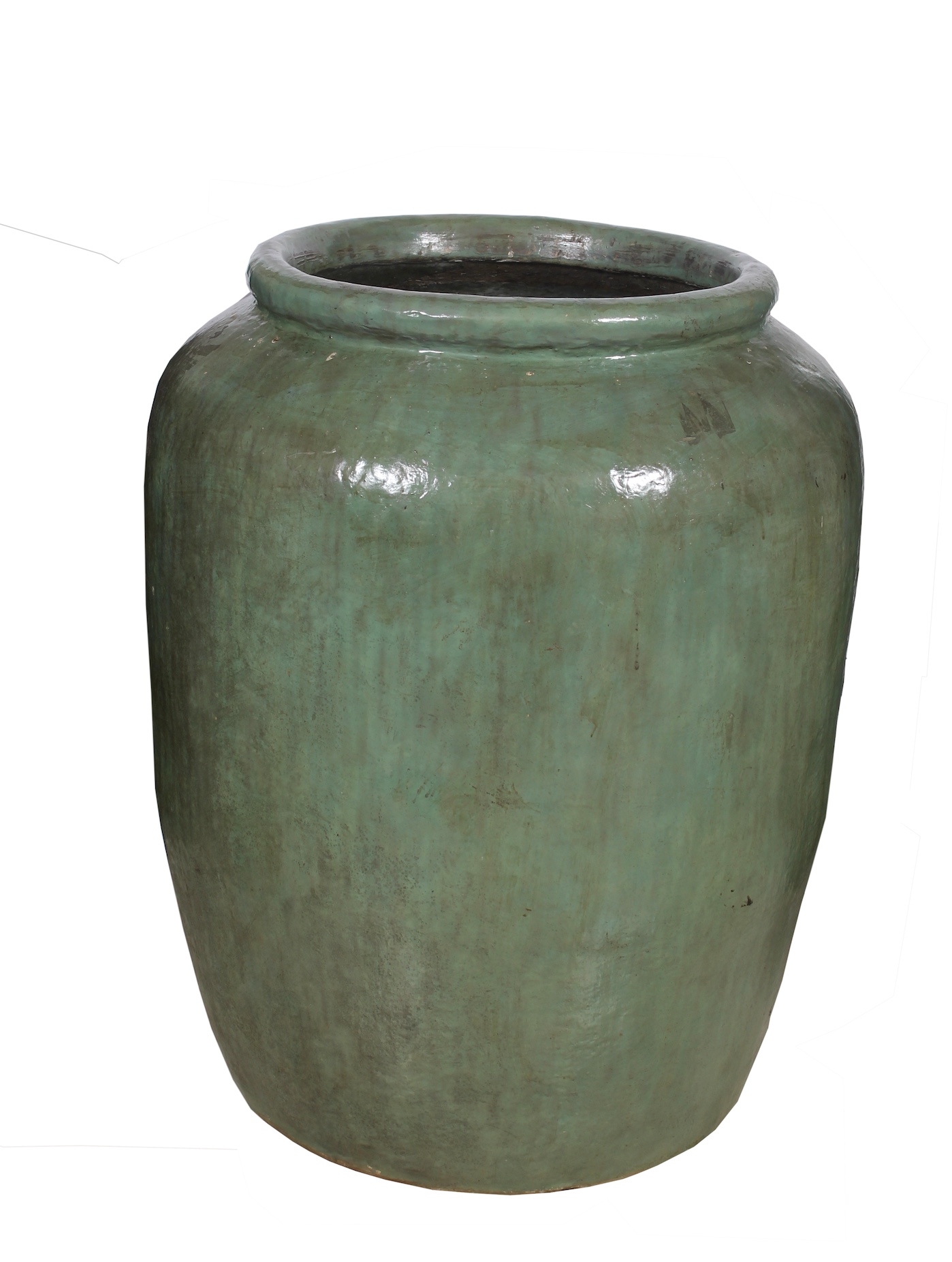 A late qing 19th early 20th century Chinese green glazed storage jar